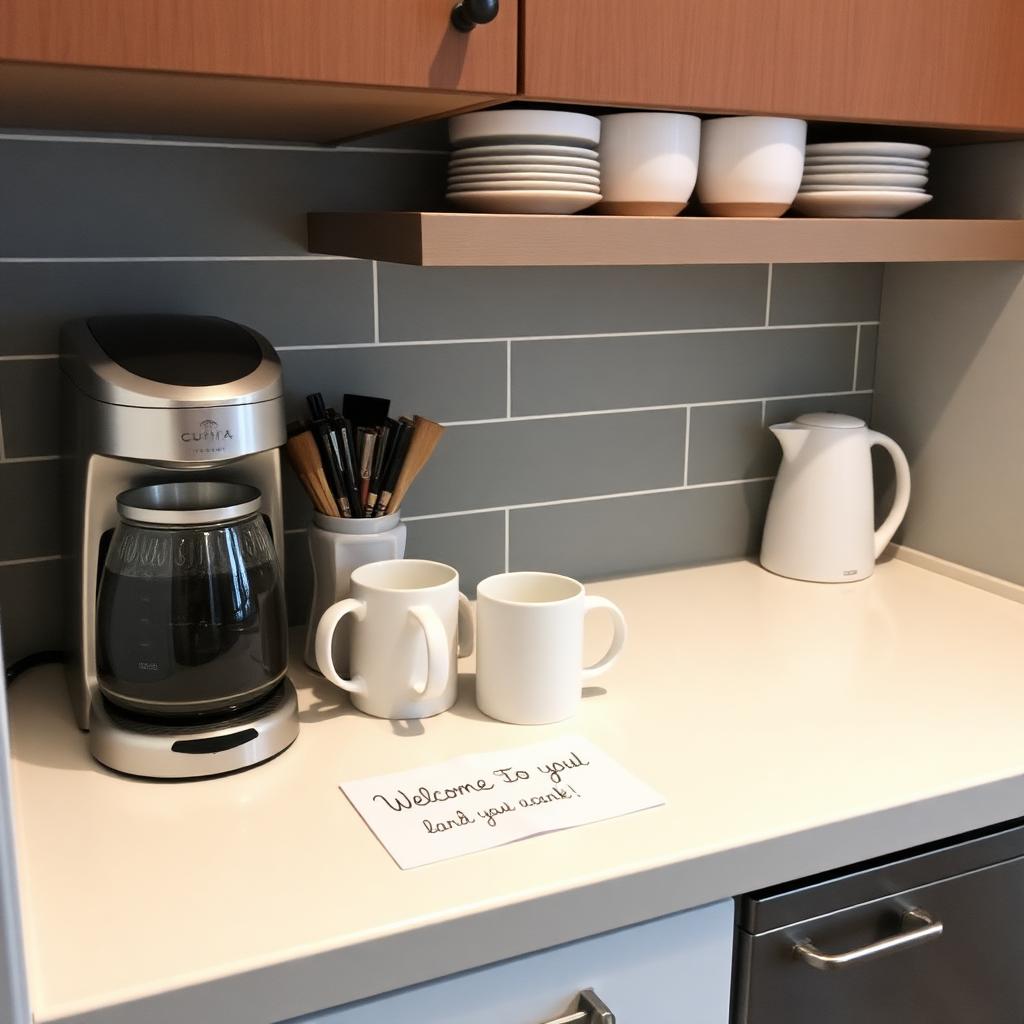 Stocked coffee & welcome station