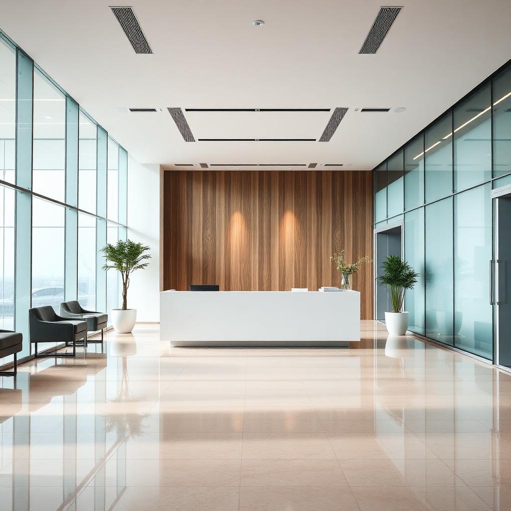 Polished corporate lobby