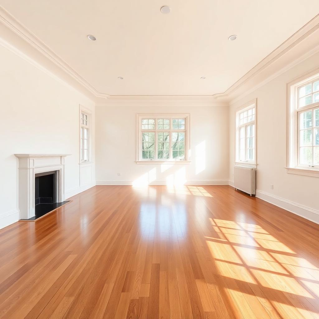 Empty home, spotless floors