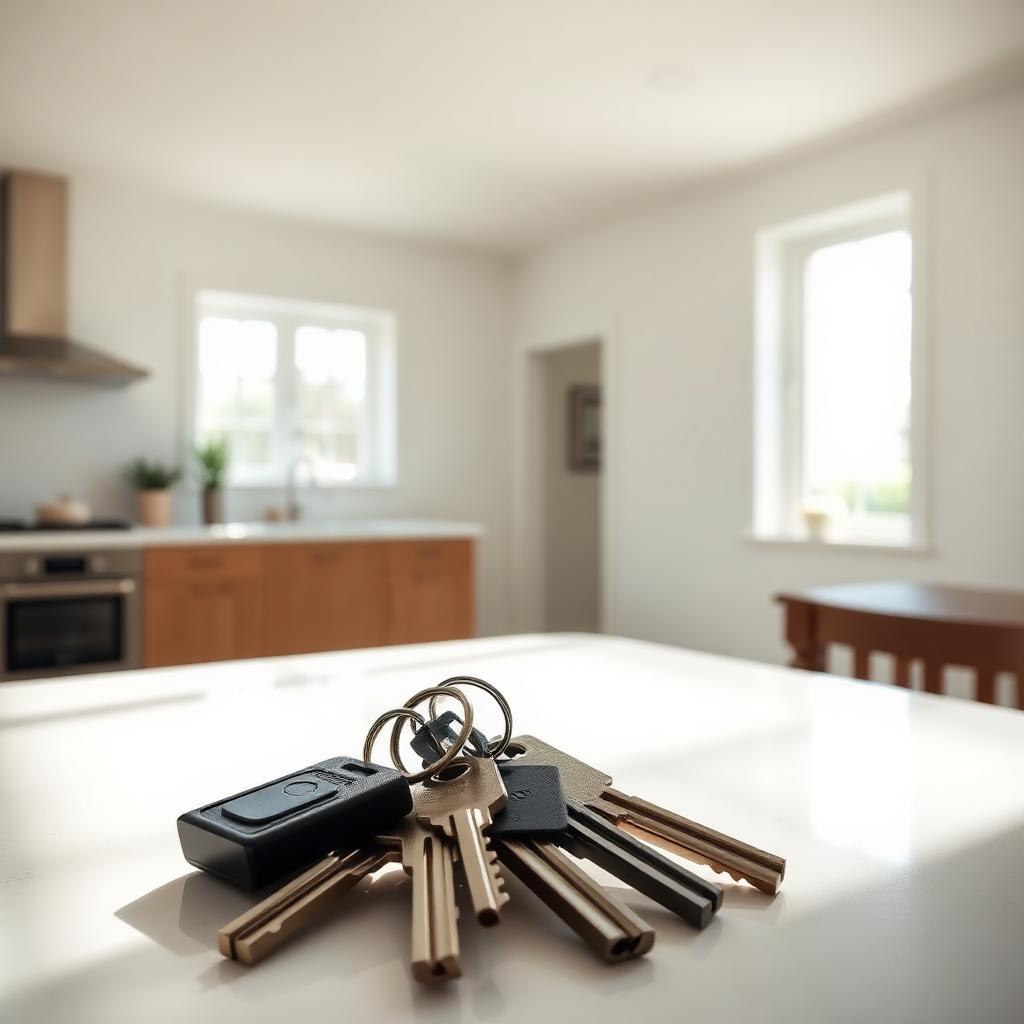 Keys on a spotless counter