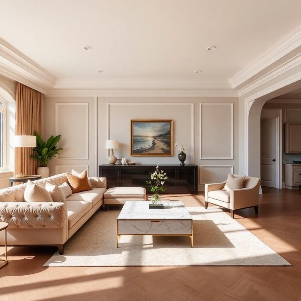 Sunlit luxury living room