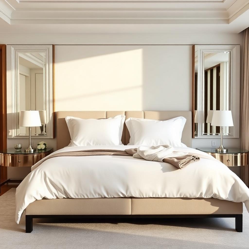 Hotel-style made bedroom