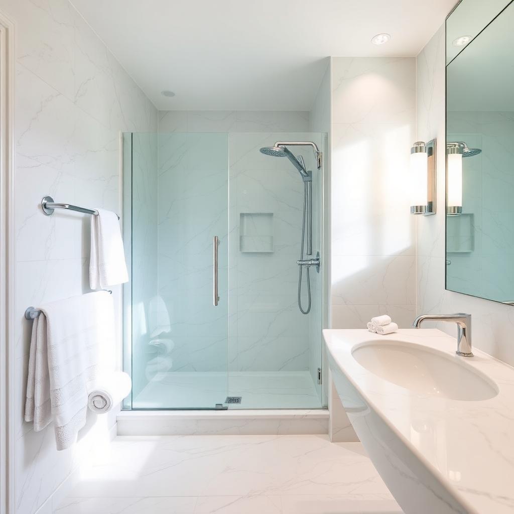Spa-clean marble bathroom
