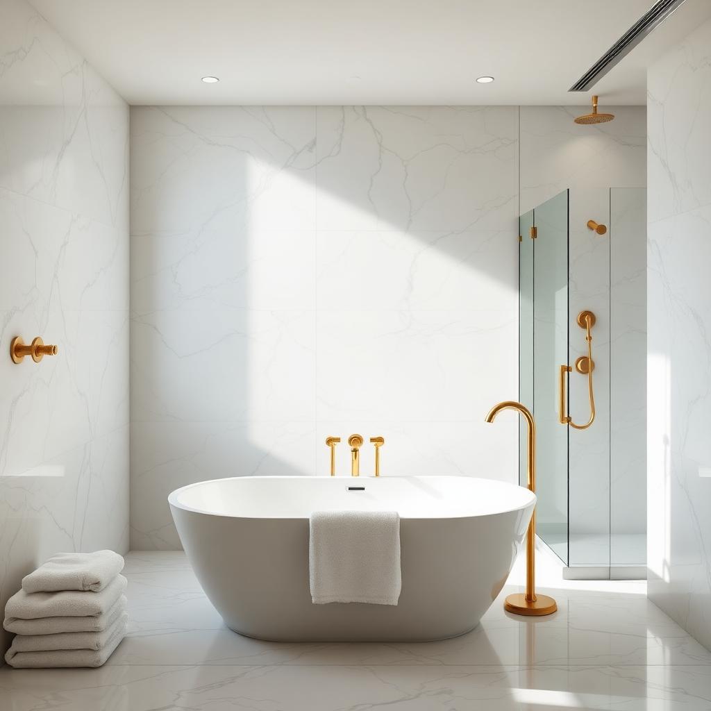Spa-inspired marble bathroom