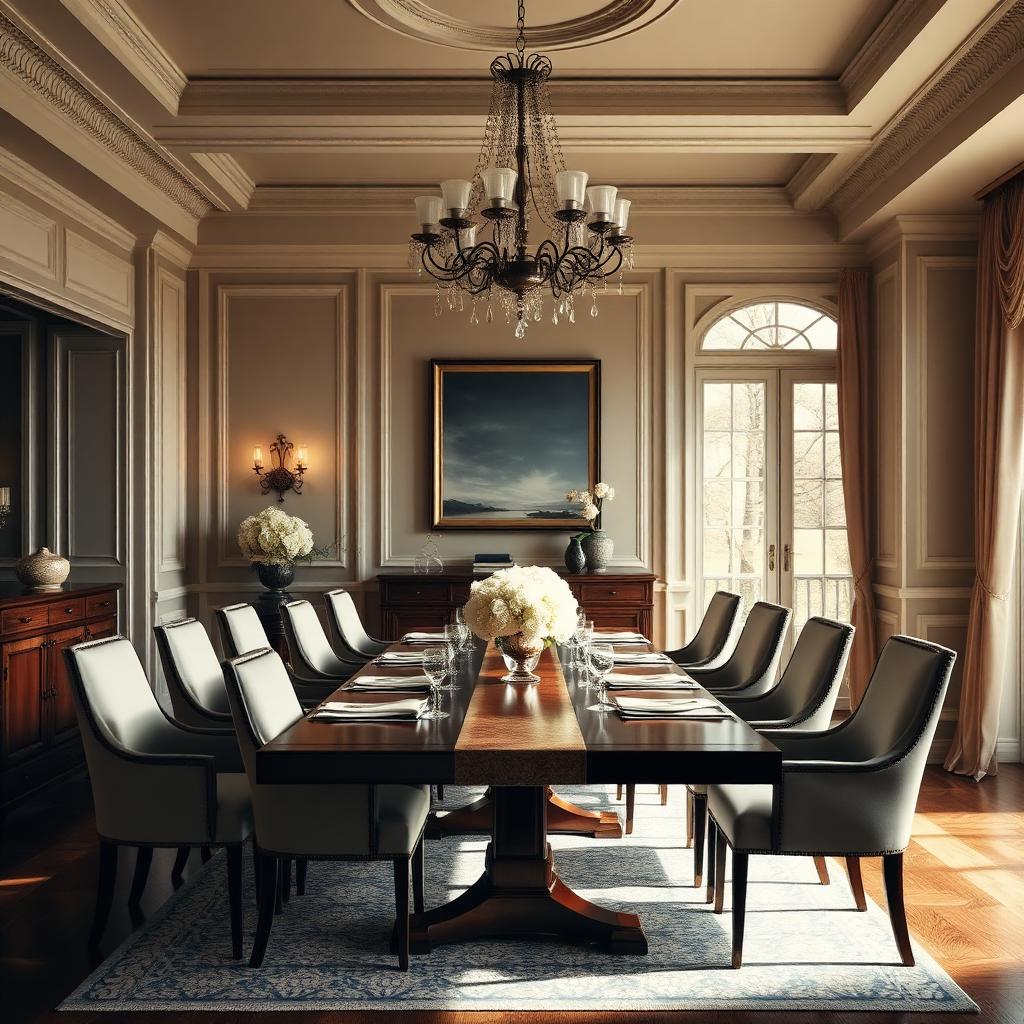 Formal dining room, set and spotless