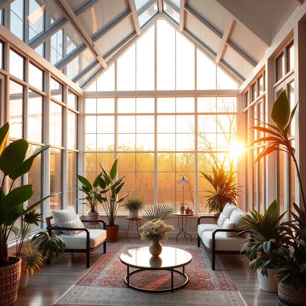 Bright, pristine sunroom